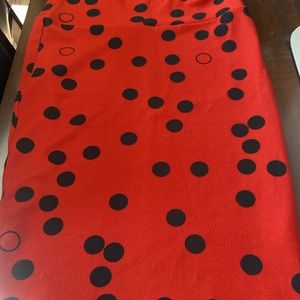 Black and red lularoe cassie pencil skirt